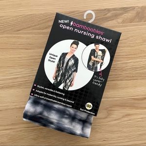 Bamboobies Open Nursing Breastfeeding Shawl, Black/Gray Tie Dye